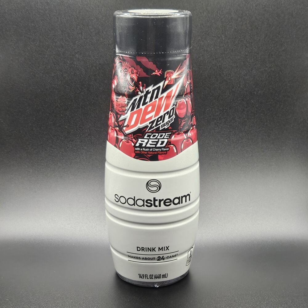 SodaStream Mountain Dew Zero Sugar Code Red Drink Mix Syrup 14.9 oz Sealed